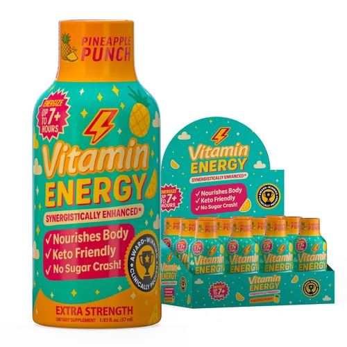 Miniatura 36 de Vitamin Energy Immune+ Extra Strength Energy Shot Army Orange 10 unidades, 260 mg de cafeína natural, vitaminas B, citicolina, té verde, apoyo