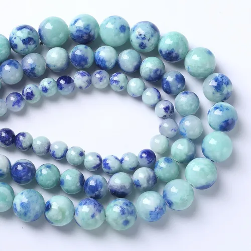 Miniatura 3 de 60 cuentas de piedra de jade persa verde natural de 0.236 pulgadas para hacer joyas, cuentas espaciadoras sueltas redondas y sueltas, pulseras