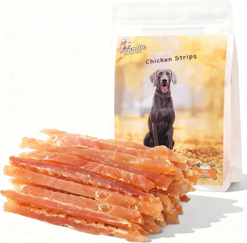 Miniatura 13 de Golosinas para perros Pawmate, anillos de pollo deshidratados, sin pellejo crudo, sin granos, pechos de pollo naturales reales, golosinas