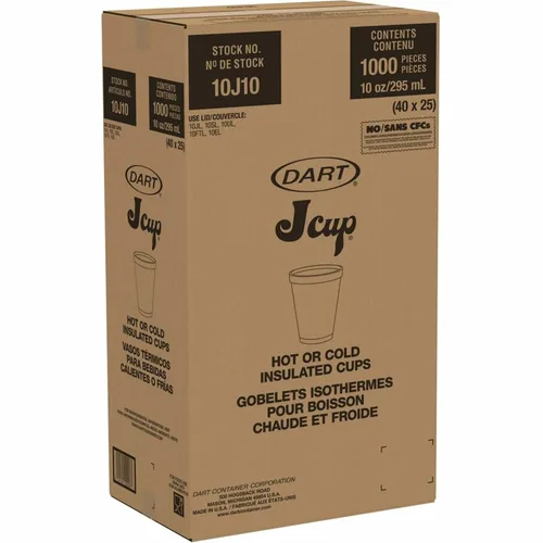 Miniatura 5 de Dart 10J10, vasos térmicos de espuma, 10 onzas, blancos, 25 por bolsa (caja de 40 bolsas)