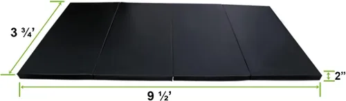 Miniatura 2 de Esterilla de gimnasia de 4 x 10 x 2 pulgadas, plegable, para fitness, entrenamiento en casa, yoga, almohadilla para acaparar Negro