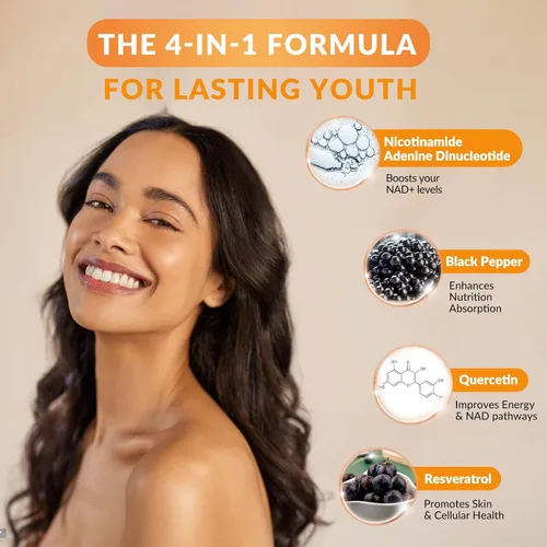 Miniatura 5 de Suplemento liposomal NAD – 1500 mg NAD+ gota líquida para mujeres y hombres nicotinamida adenina dinucleótido y complejo de resveratrol – Renovación