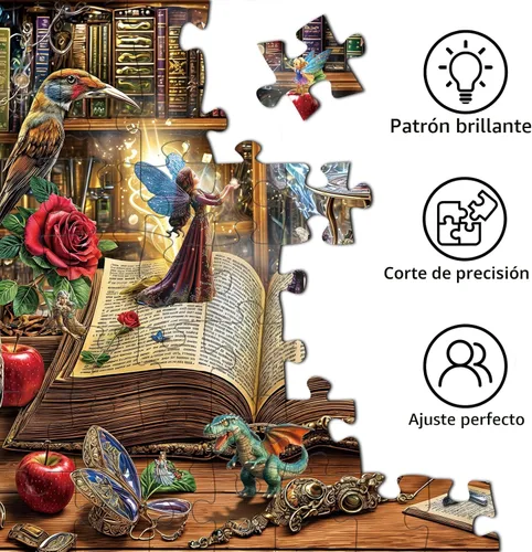 Miniatura 4 de Rompecabezas de libro mágico, rompecabezas de 1000 piezas para adultos, juego de rompecabezas familiares, divertido relajante desafiante
