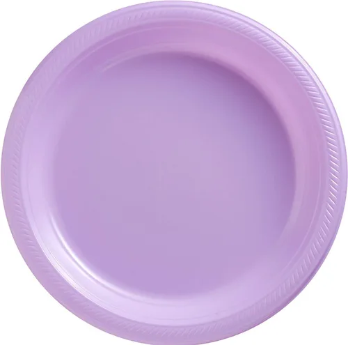 Miniatura 9 de Amscan Platos de plástico desechables redondos dorados – 7 pulgadas (paquete de 50) – Vajilla resistente para fiestas, eventos y uso diario Oro
