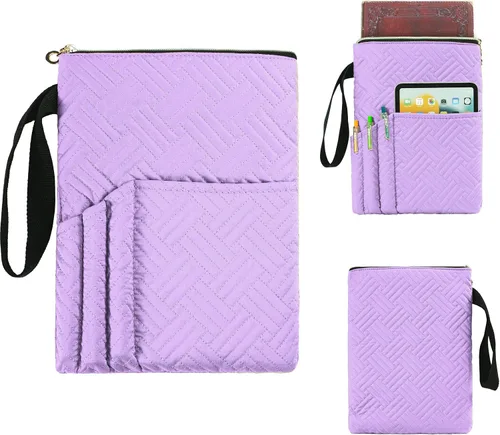 Miniatura 9 de Funda de libro APLUFINE con cremallera, protector de libro acolchado de 11"X9", fundas de libro acolchadas lavables para libros de tapa blanda