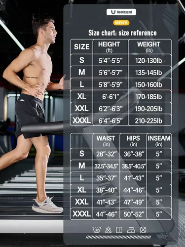 Miniatura 6 de NORTHYARD Pantalones cortos deportivos para correr para hombre, 5 pulgadas, 7 pulgadas, 9 pulgadas, entrenamiento, gimnasio, tenis, secado rápido
