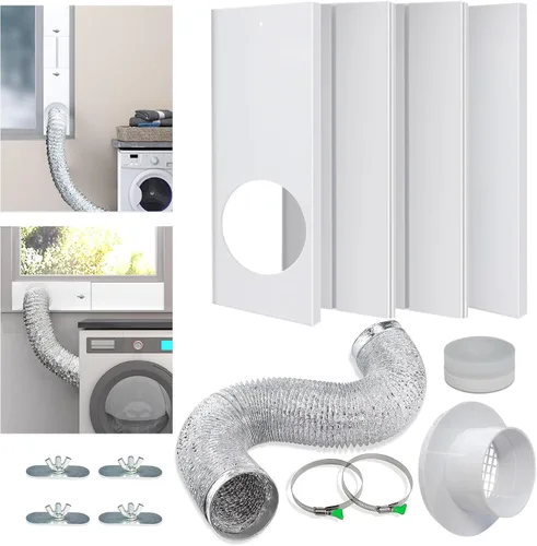 Miniatura 7 de Kit de ventana de ventilación de secadora para manguera de ventilación de secadora de 4 pulgadas de diámetro, kit de ventilación ajustable