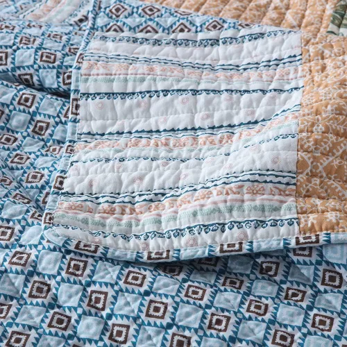 Miniatura 7 de Autumn Dream - Juego de colchas de algodón, juego de cubrecama reversible, conjunto de cubrecamas, edredón de confort, estampado floral vintage