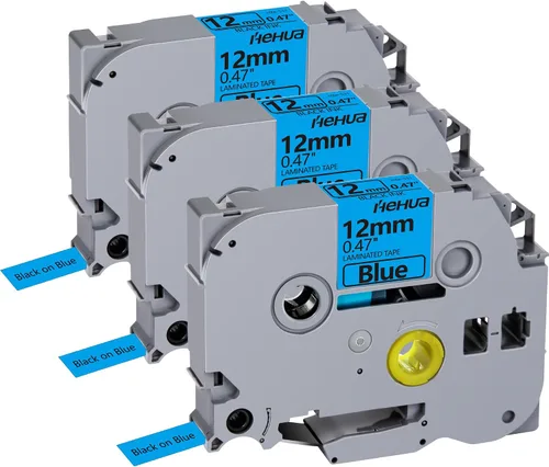 Cinta Hehua Tze Tz 12mm 0.47 laminada azul compatible para Brother P-Touch TZe-531 TZe531 TZ-531 TZ531 para Ptouch PT D210 D200 D210 D610 H110, 1/2'