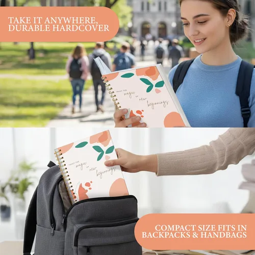 Miniatura 7 de Cuaderno de espiral de tapa dura, 10.25" x 7.25", 300 páginas, gran cuaderno universitario con rayas para mujeres, ideal para escritura, diario, New