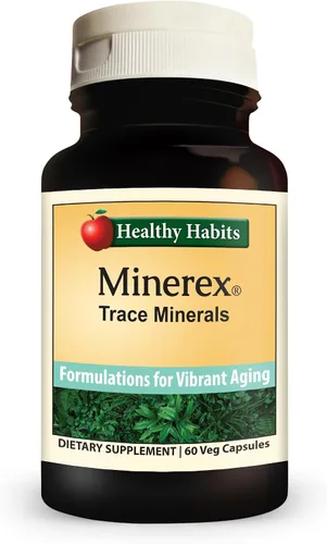Healthy Habits MINEREX Suplemento mineral completo de alta potencia con plantas de sentramina y minerales de lecho marino derivados de vegetato