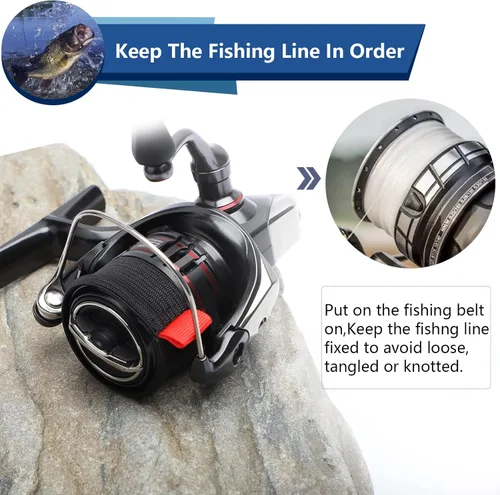 Miniatura 2 de Dovesun Cinturón de carrete de pesca Carrete de protección de carrete de pesca Carretes giratorios Accesorios de carrete de pesca 4 unids Carrete