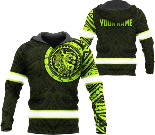 Miniatura 30 de Camisa de Alta Visibilidad con Cráneo para Hombre, Camisas Reflectantes de Seguridad con Bandera de EE. UU., Nombre Personalizado para Ropa