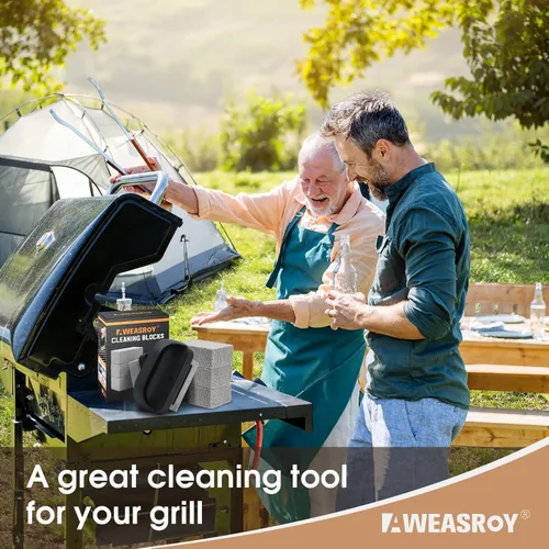 Miniatura 7 de AWEASROY Limpiador de Parrilla de Servicio Pesado, Ladrillos de Limpieza de Parrilla con Mango, Piedra de Limpieza de Plancha de Piedra Pómez que