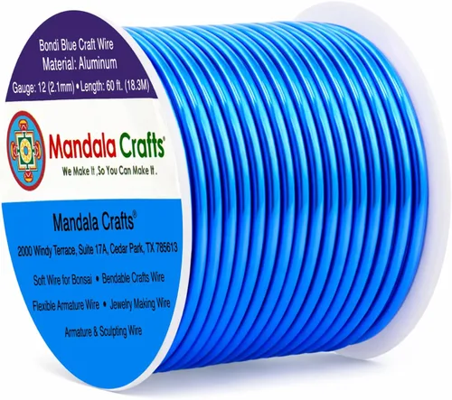 Miniatura 17 de Mandala Crafts - Alambre de aluminio anodizado de 8 calibre para hacer joyas - 9.75 m de alambre flexible negro colorido - Flexible para bonsái