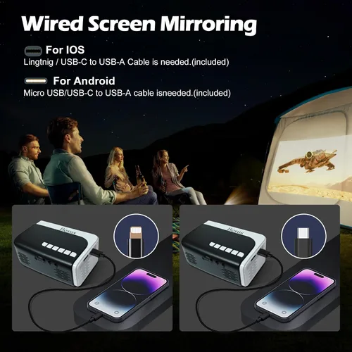 Miniatura 3 de Mini Proyector, Proyector de Video WiFi HD 1080P, Proyector Portátil para Exteriores con Trípode, Regalo para Niños, Proyector de Cine en Casa
