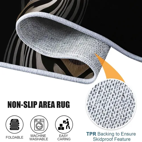 Miniatura 7 de 2 X 3 ft Small Area Rug for Bedside, Zebra Portrait Lightweight Non Slip Washable Rug with Non-Slip Backing for Front Door Entryway, Animal Throw