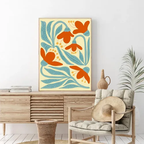 Miniatura 5 de Clendo Juego de 6 paquetes de pintura por números para adultos, kit de pintura por números de flores fáciles para adultos en lienzo sin marco