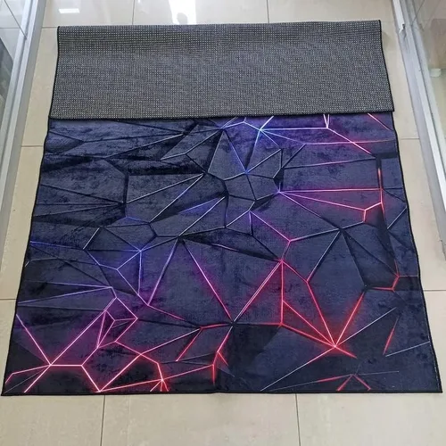 Miniatura 5 de Alfombra de sala de juegos, alfombra de deportes electrónicos, alfombra de aspecto neón, alfombra colorida, alfombra de juegos, alfombra morada