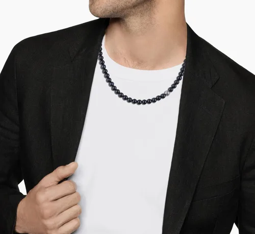 Miniatura 3 de GAVU Collar de cuentas de gemas semipreciosas de 8mm para hombres, collares de cristal curativos para hombres