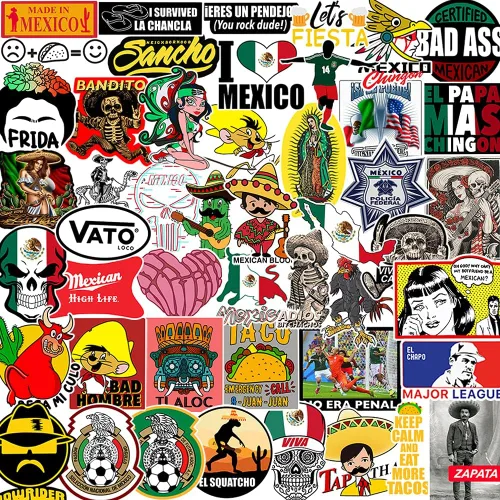 Miniatura 2 de 100 calcomanías mexicanas para casco, divertidas calcomanías de vinilo para caja de herramientas, diseño para casco, capucha, laptop, botella