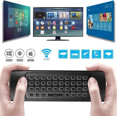 Miniatura 6 de Air Mouse, MX3 Pro - Mini teclado retroiluminado con control remoto, mini teclado inalámbrico y control remoto de ratón de aire de aprendizaje IR