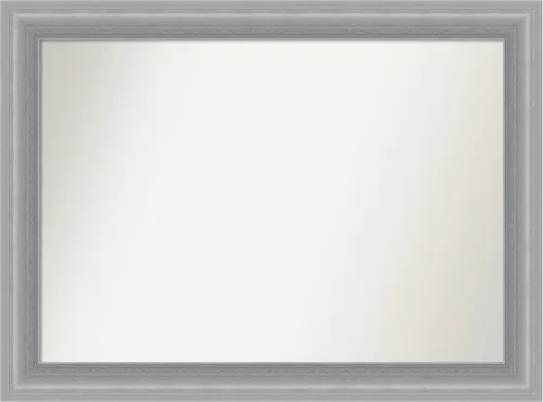 Miniatura 85 de Amanti Art Espejo de baño plateado para sobre el fregadero, 24 x 24 pulgadas, espejo cuadrado de peltre forjado a medida, marco de madera casual