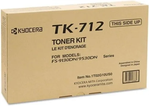 Kyocera Mita TK-712 1T02G10US0 FS-9130DN 9530DN Kit de tóner (negro) en embalaje minorista