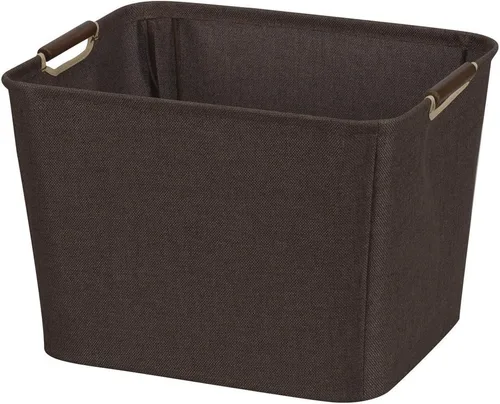 Miniatura 5 de Cesto de almacenamiento pequeño con mango de madera, de Household Essentials, gris, S