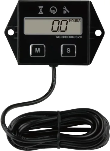Yooreal - medidor de horas táctil inductivo digital, medidor de RPM tacómetro para cortadora de césped, scooter, bicicleta de tierra, tractor,