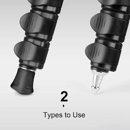Miniatura 4 de Nineigh 3 patas de trípode con rosca de 1/4 de pulgada a 20, pie de goma antideslizante universal y picos de acero inoxidable, compatibles