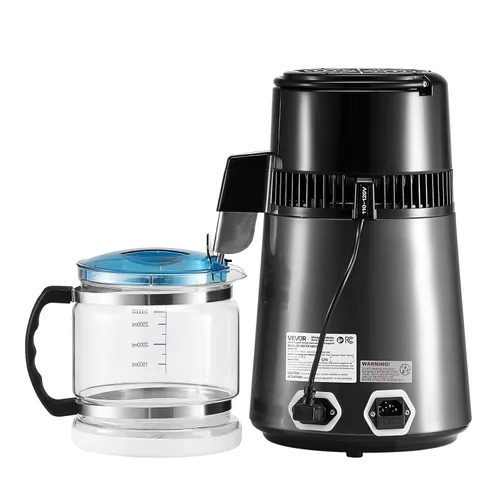 Miniatura 10 de VEVOR Destilador de Agua de 1750W, Fabricante de Agua Destilada de 0.4 Gal/H con Garrafa de Vidrio, Máquina Destiladora de Encimera de 4L/1.1 Gal