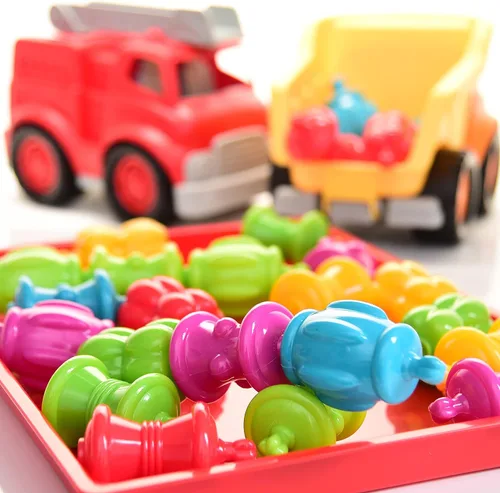 Miniatura 6 de Constructive Playthings Juego de cuentas coloridas para niños y niños pequeños a partir de 1 año, juego de juguetes STEM para desarrollar artes