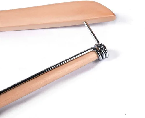 Miniatura 7 de Quality Hangers Perchas de madera hermosas y resistentes con barra de bloqueo, madera natural brillante (5)