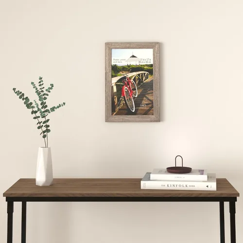 Miniatura 2 de MCS Marco para póster con estilo de museo, 11 x 17 pulgadas, madera de granero, vertical y horizontal, para colgar en la pared, marco grande