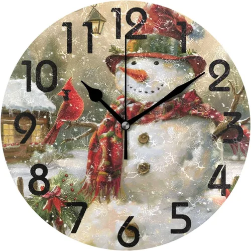 Miniatura 14 de Pretty Sping Flowers Birdhouse Family Birds Reloj de pared redondo, 10 pulgadas, analógico, silencioso, sin tictac, para el hogar, cocina, sala
