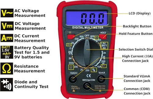 Miniatura 4 de Kit de soldador de 60 W, temperatura ajustable 30 en 1, 5 puntas de soldadura, multímetro digital, cable de soldadura, pasta, bomba de desoldadura