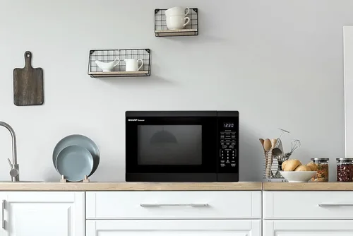 Miniatura 7 de SHARP Horno microondas para encimera con plato giratorio extraíble de 12.4 pulgadas, 1100 vatios, 1.4 pies cúbicos, color negro