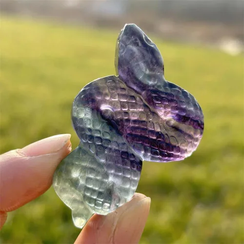 Miniatura 5 de Cráneo de cristal de cuarzo de serpiente natural (B0CFJL3WDH)