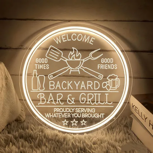 Letreros de neón personalizados para bar y parrilla para decoración de pared, nombre personalizado, fecha, texto, hogar, bar, letrero con luz LED