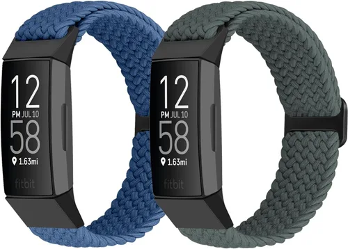 Miniatura 8 de Correas elásticas trenzadas ajustables compatibles con Fitbit Charge 3 y Fitbit Charge 4 bandas para hombres y mujeres, correas deportivas de tela
