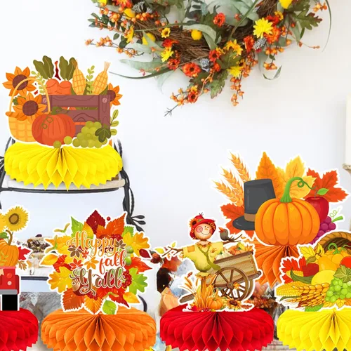 Miniatura 5 de 9 piezas de decoración de centro de mesa de otoño, decoración de mesa para fiesta de otoño, centro de mesa de Acción de Gracias, centro de mesa
