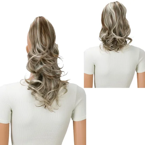 Miniatura 23 de PRETTYSHOP 16 o 20 pulgadas clip para el pelo en extensión cola de caballo 2 en 1 rizada resistente al calor