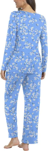 Miniatura 4 de TAOHUADAO Conjunto de pijama de otoño para mujer, 2 piezas, ropa de dormir con bolsillos