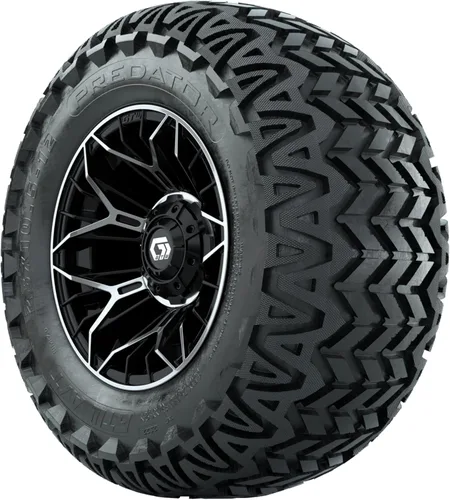Miniatura 6 de GTW Combo de ruedas y neumáticos para carrito de golf de 12 pulgadas GTW Stellar negro mate/ruedas mecanizadas en neumáticos Predator todo terreno