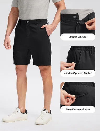 Miniatura 4 de Soothfeel Men's Golf Shorts with 5 Pockets 7 Inch Stretch Lightweight Quick Dry Hiking Casual Work Dress Shorts for Men