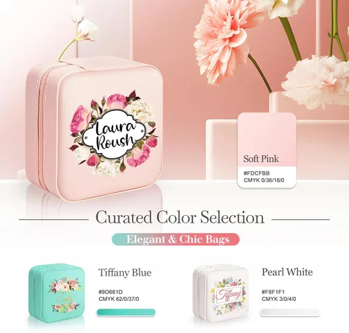 Miniatura 6 de Caja de Joyería Caramel Sweet Life Organizador de Joyas Personalizado Regalos para Mamá Pequeño Estuche de Joyería de Viaje con Diseño de Roseta