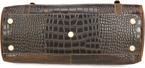 Miniatura 8 de Polare - Bolsa de lona elegante para hombre, 21 pulgadas, de piel de vaca, para viajes, Marrón