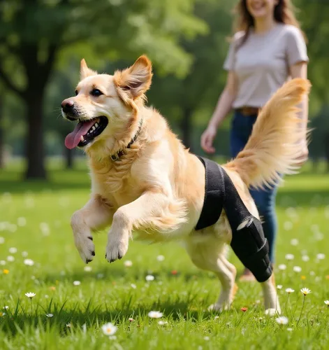 Miniatura 9 de Rodillera de perro para pierna trasera desgarrada del ligamento cruzado anterior, soporte cómodo y ajustable con dos estabilizadores, soporte