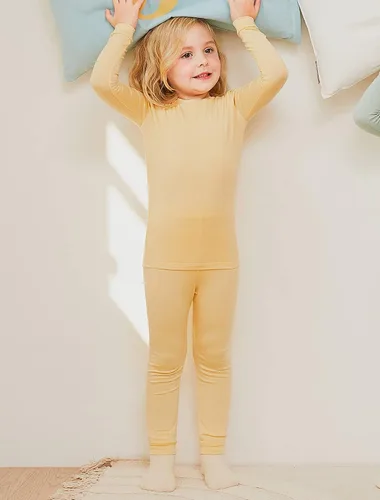 Miniatura 4 de mollimelli friends Conjunto de pijama de modal de 2 a 15 años, ajuste cómodo, sólido, para niños, adolescentes, niñas y niños